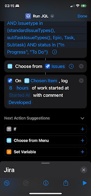 Log your time automatically using Jira and the Shortcuts app (Apple iOS)