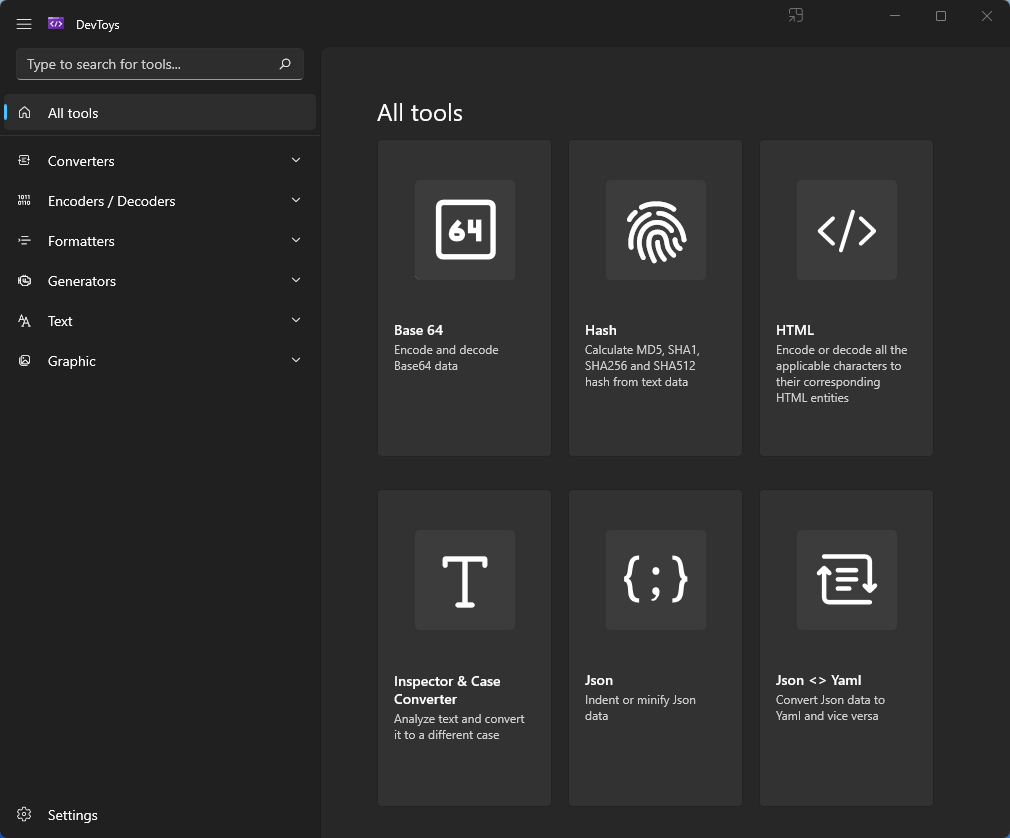 DevToys (Windows App) -SQL formatter, JSON formatter, and many more converts